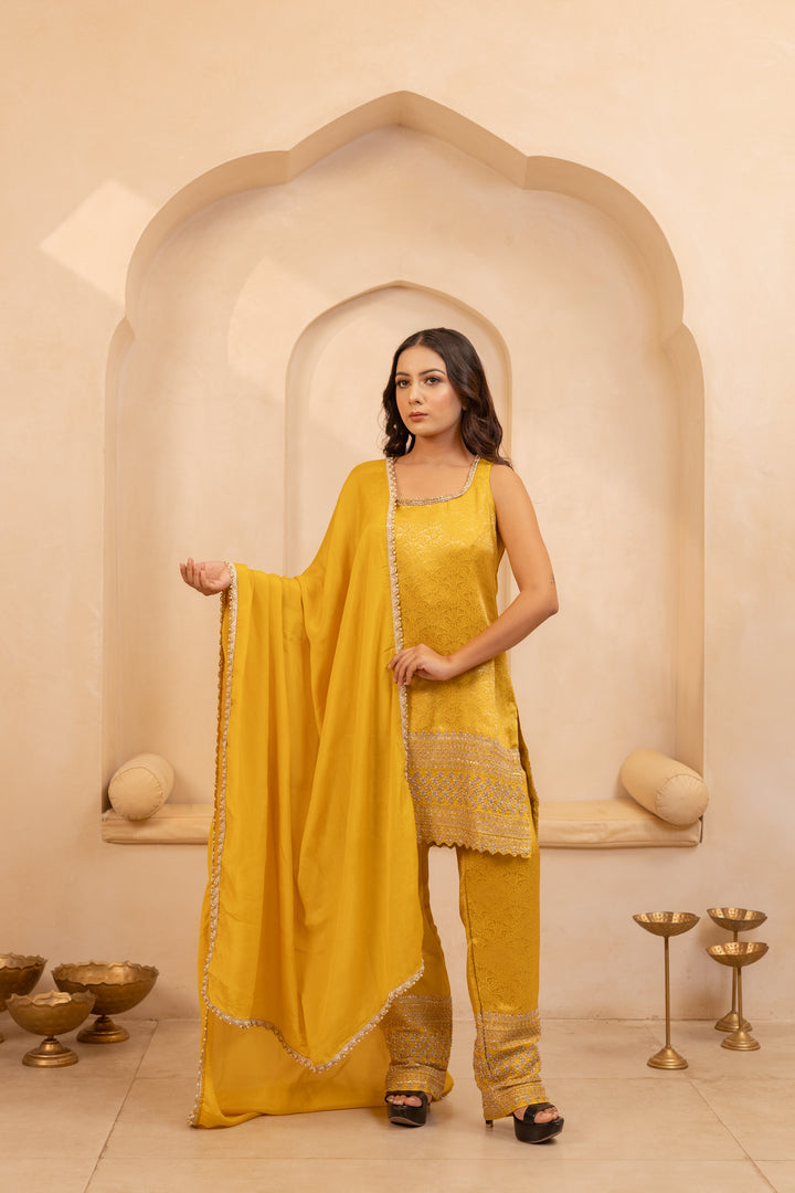 Suvarna Mustard Suit Set