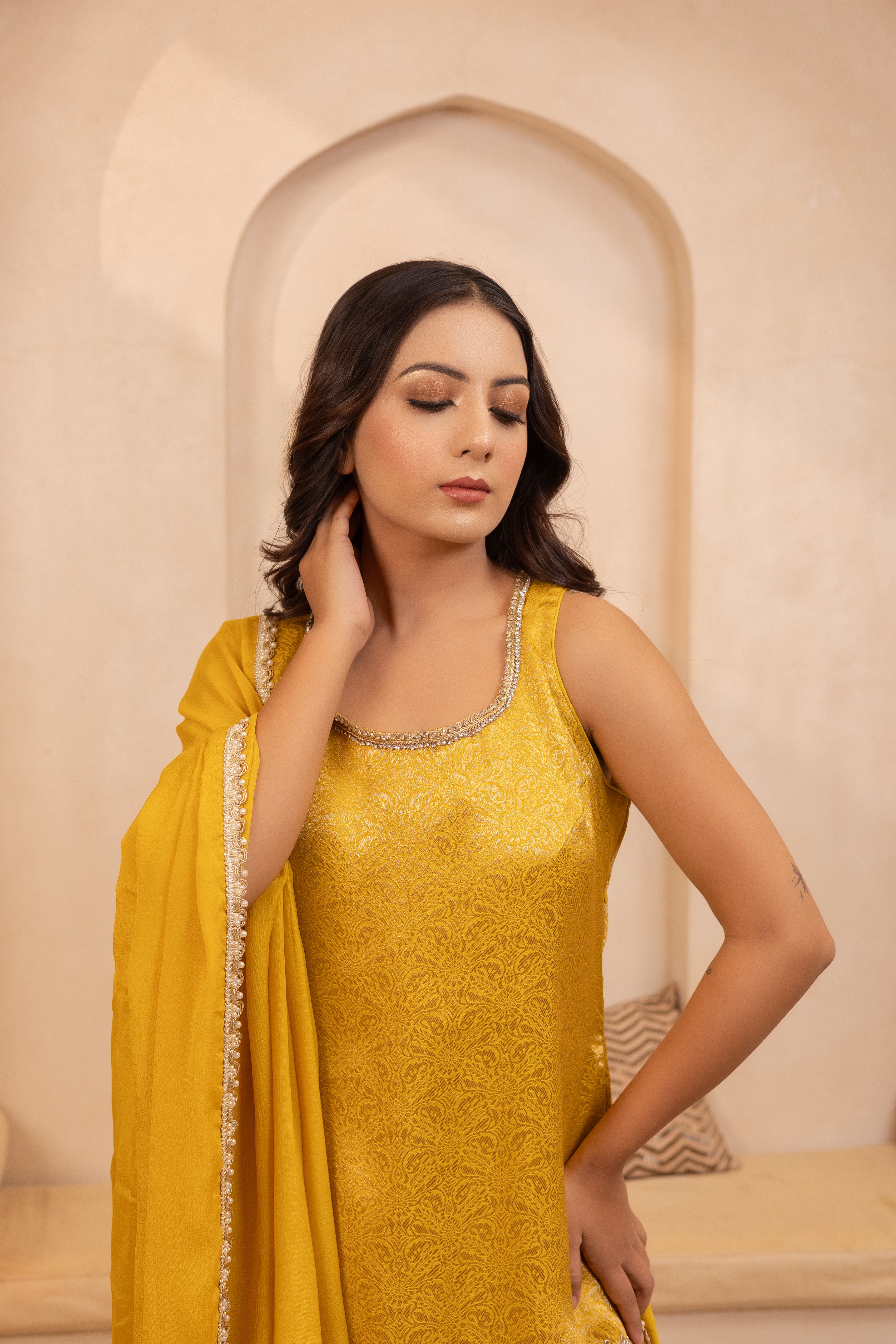 Suvarna Mustard Suit Set