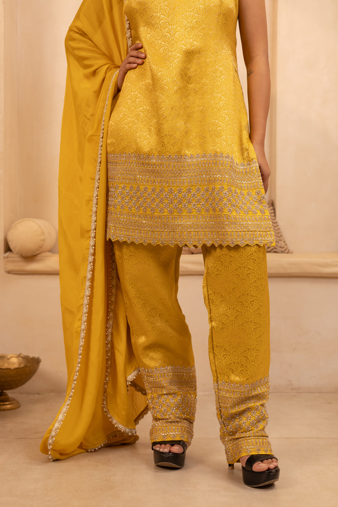 Suvarna Mustard Suit Set