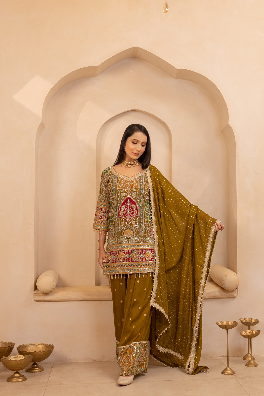 Vasudha Olive Suit Set