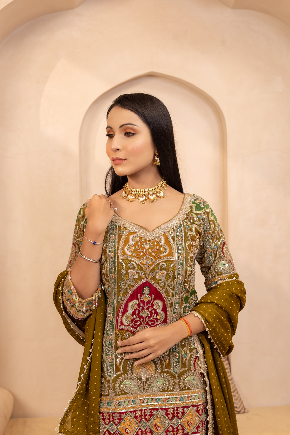 Vasudha Olive Suit Set