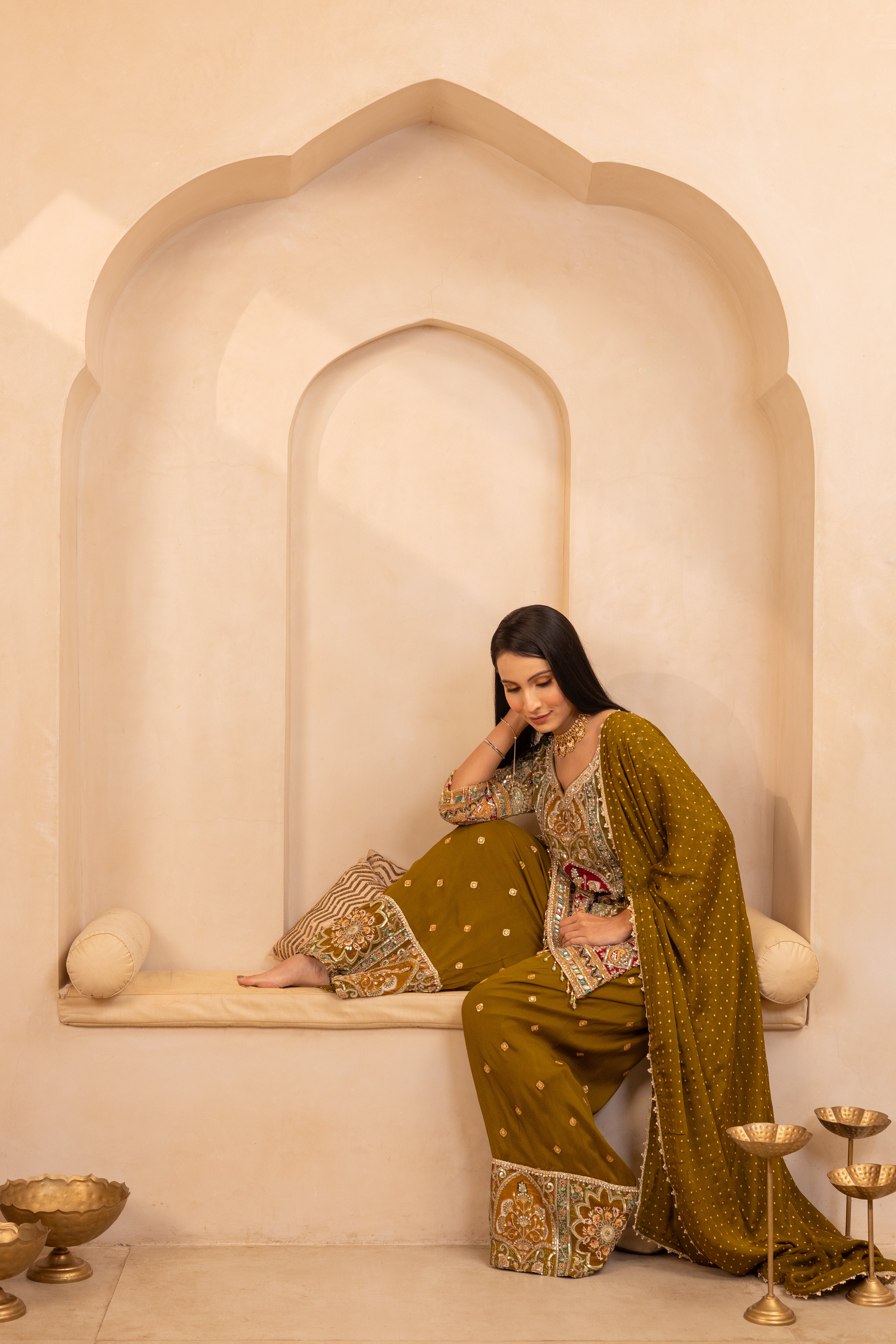 Vasudha Olive Suit Set
