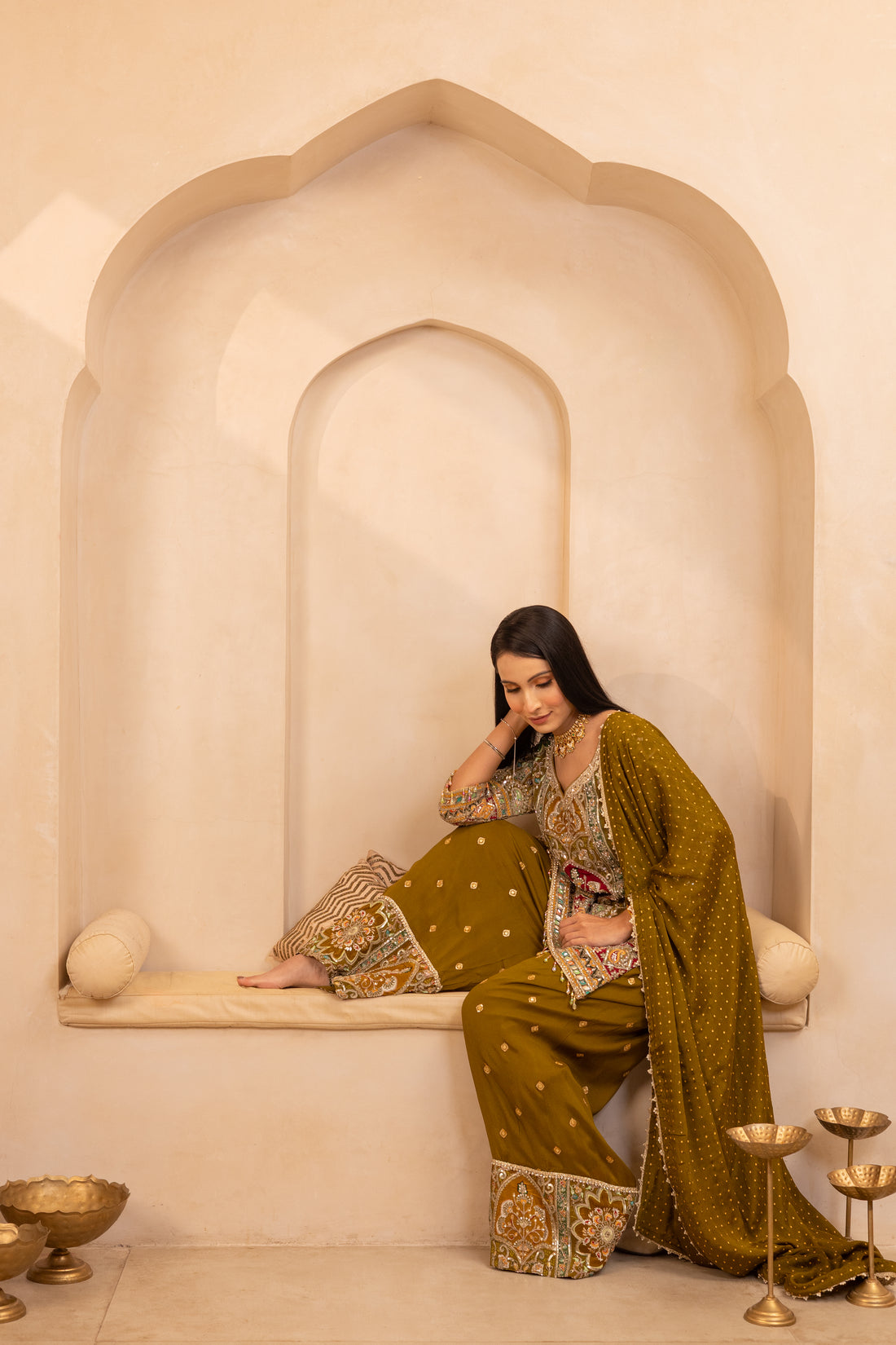 Vasudha Olive Suit Set