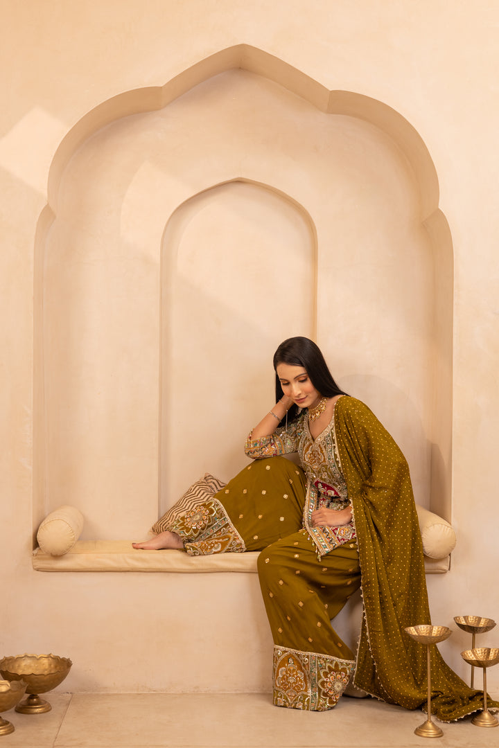 Vasudha Olive Suit Set