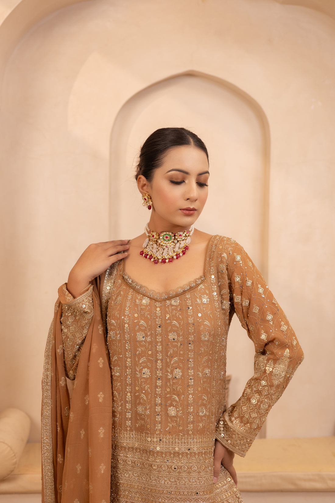 Varnya Sandstone Suit Set