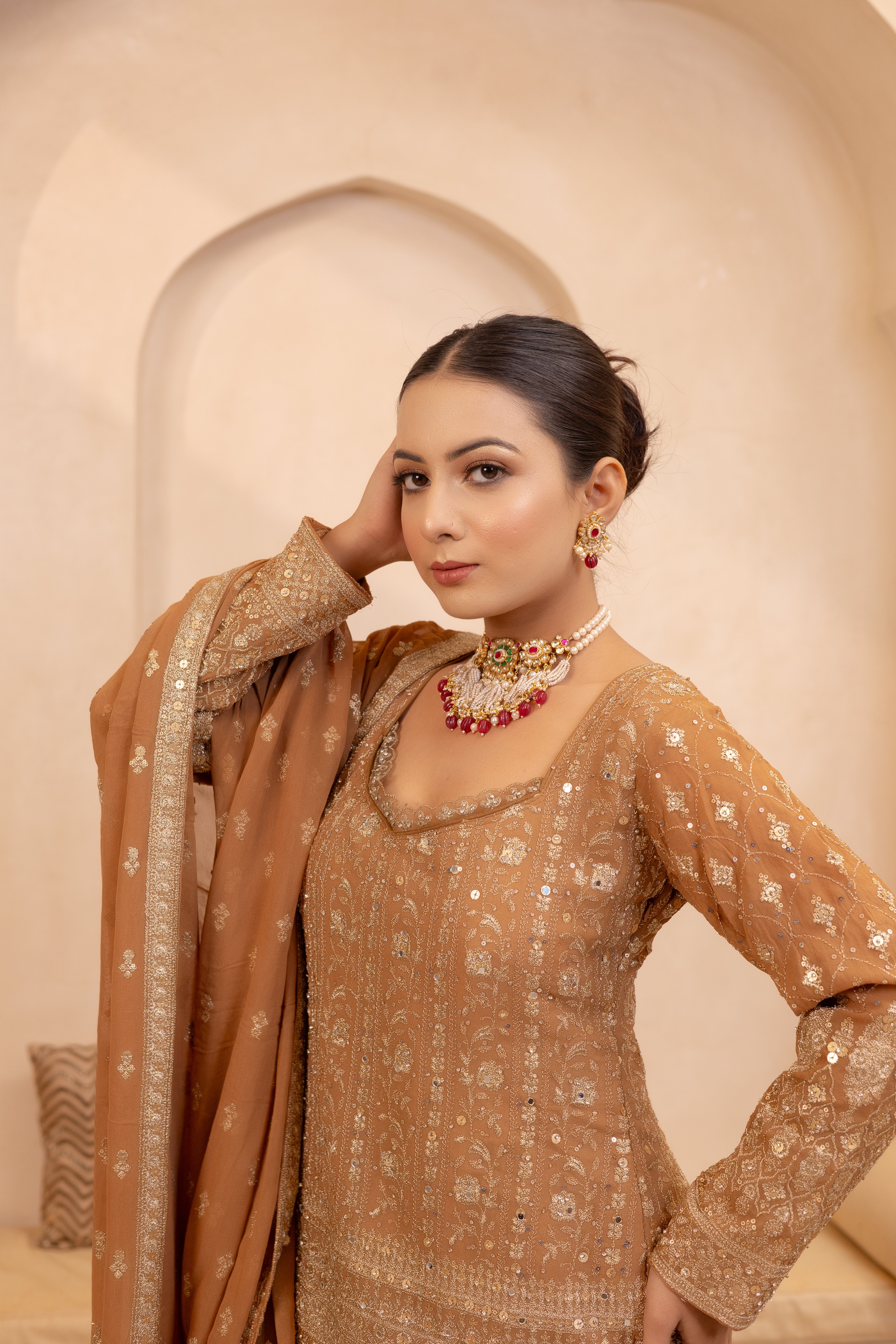 Varnya Sandstone Suit Set