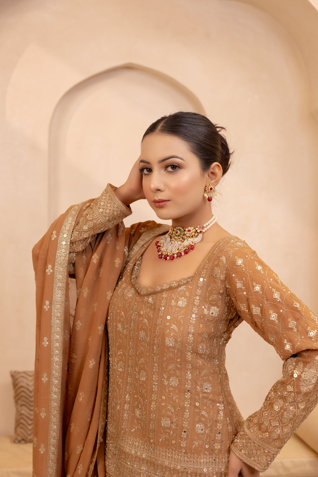 Varnya Sandstone Suit Set