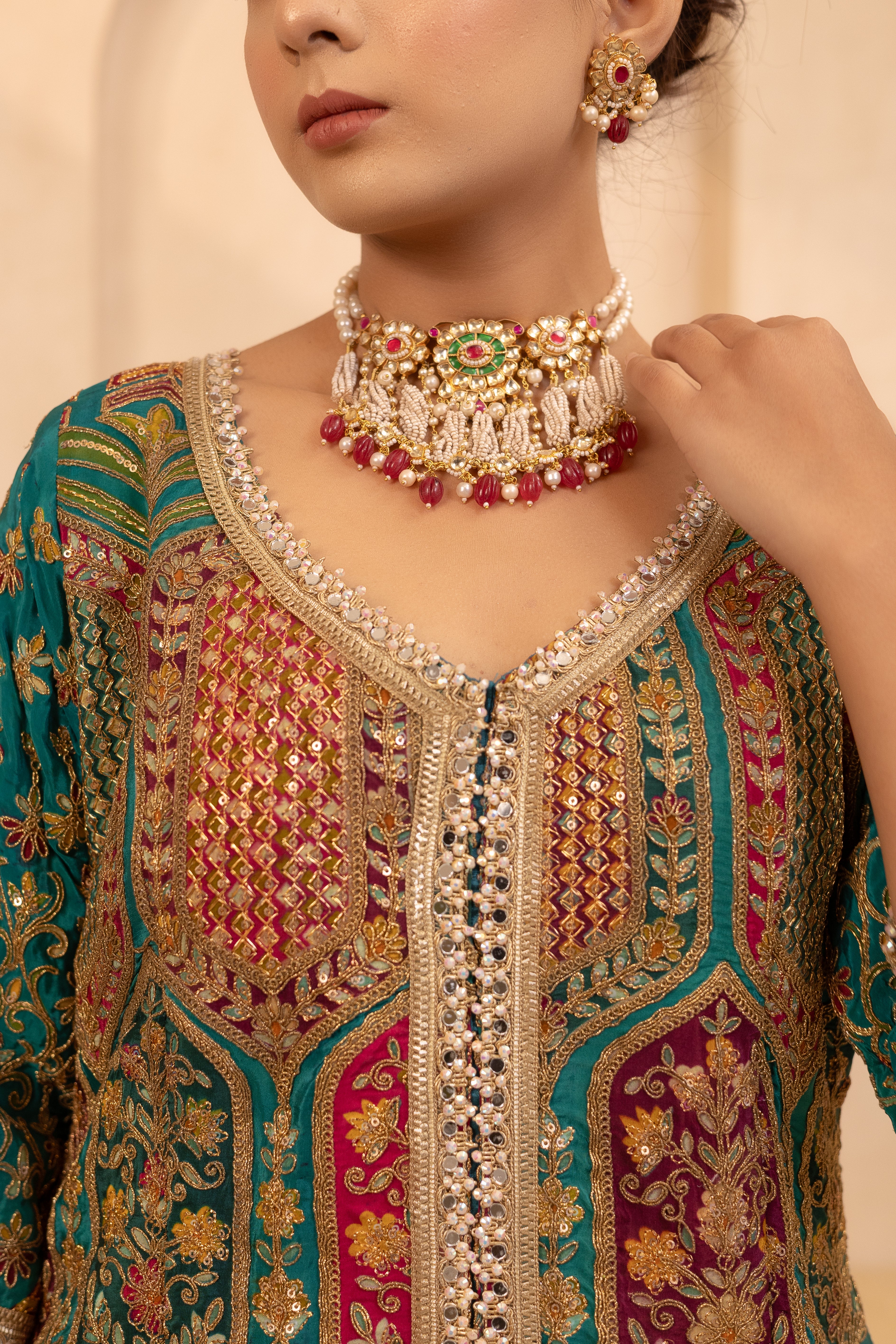 Samyukta Teal Suit Set