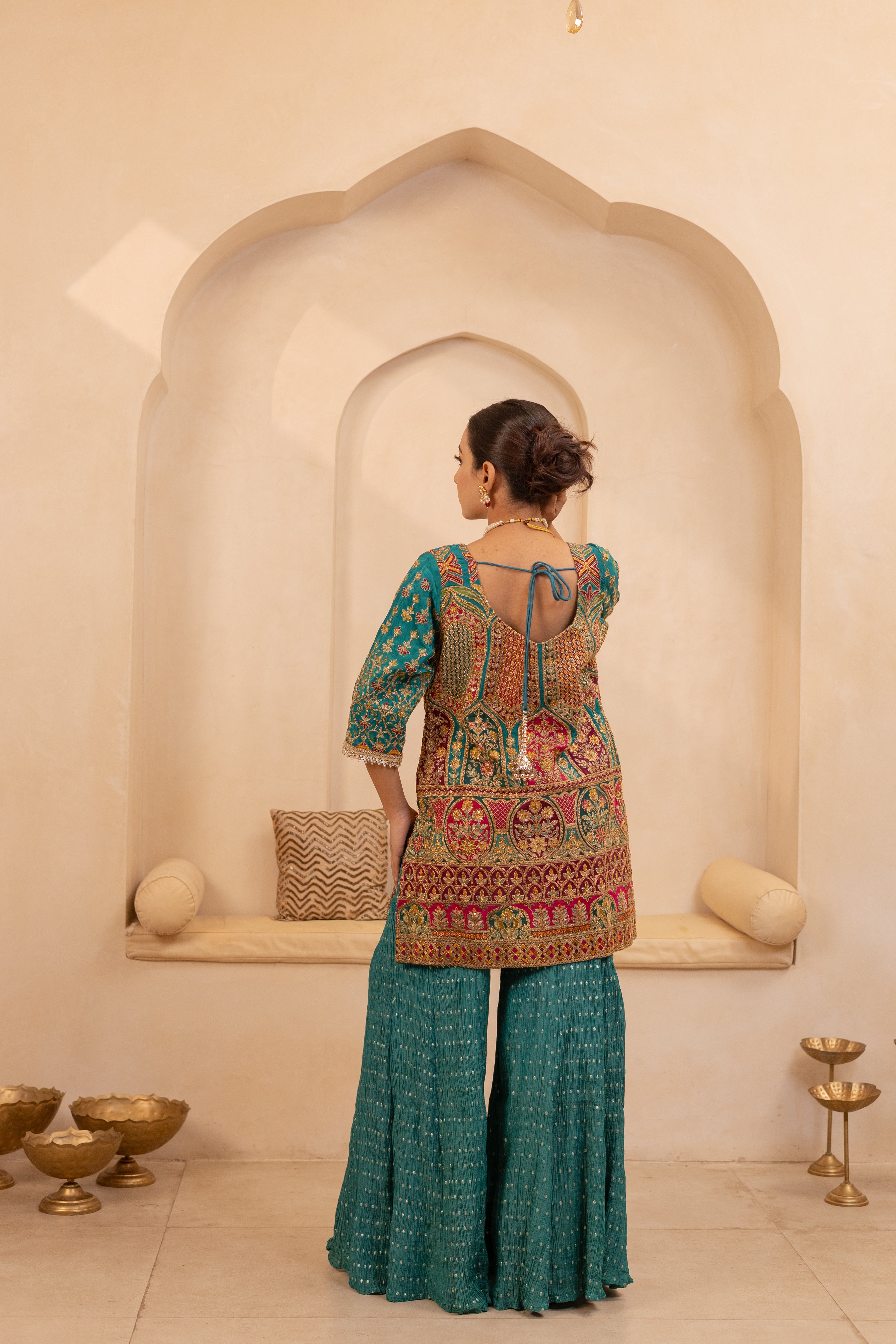 Samyukta Teal Suit Set