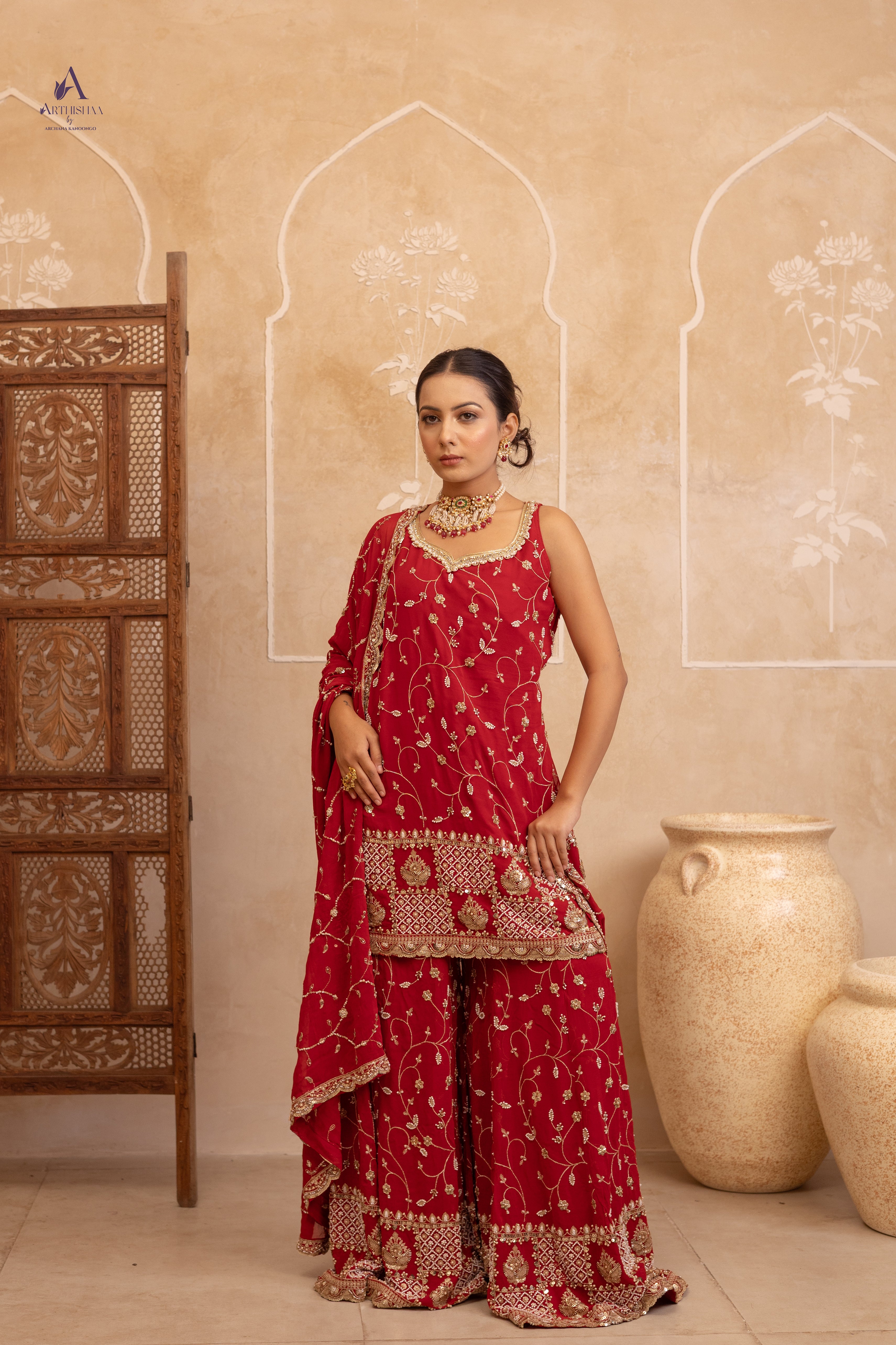Rajasi Crimson Suit Set