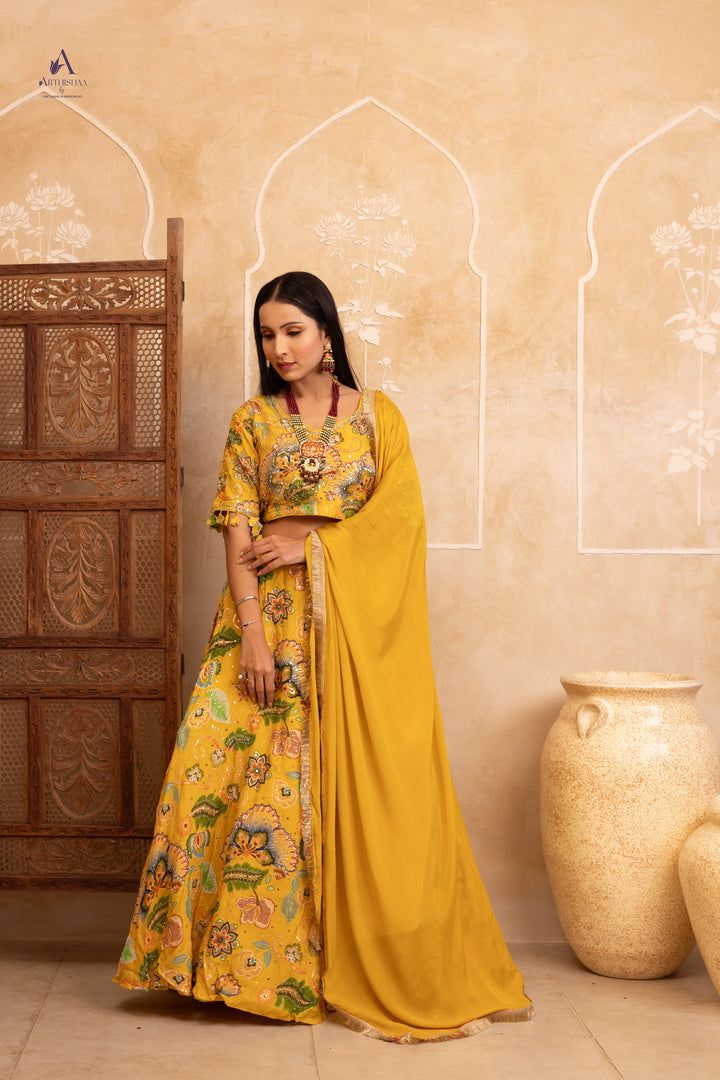 Rajkumari Haldi Lehenga Set