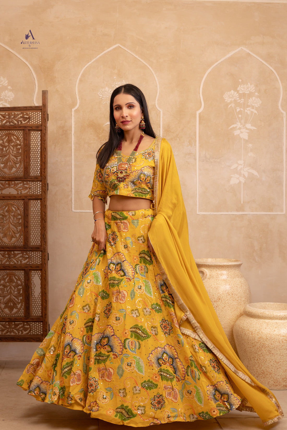 Rajkumari Haldi Lehenga Set