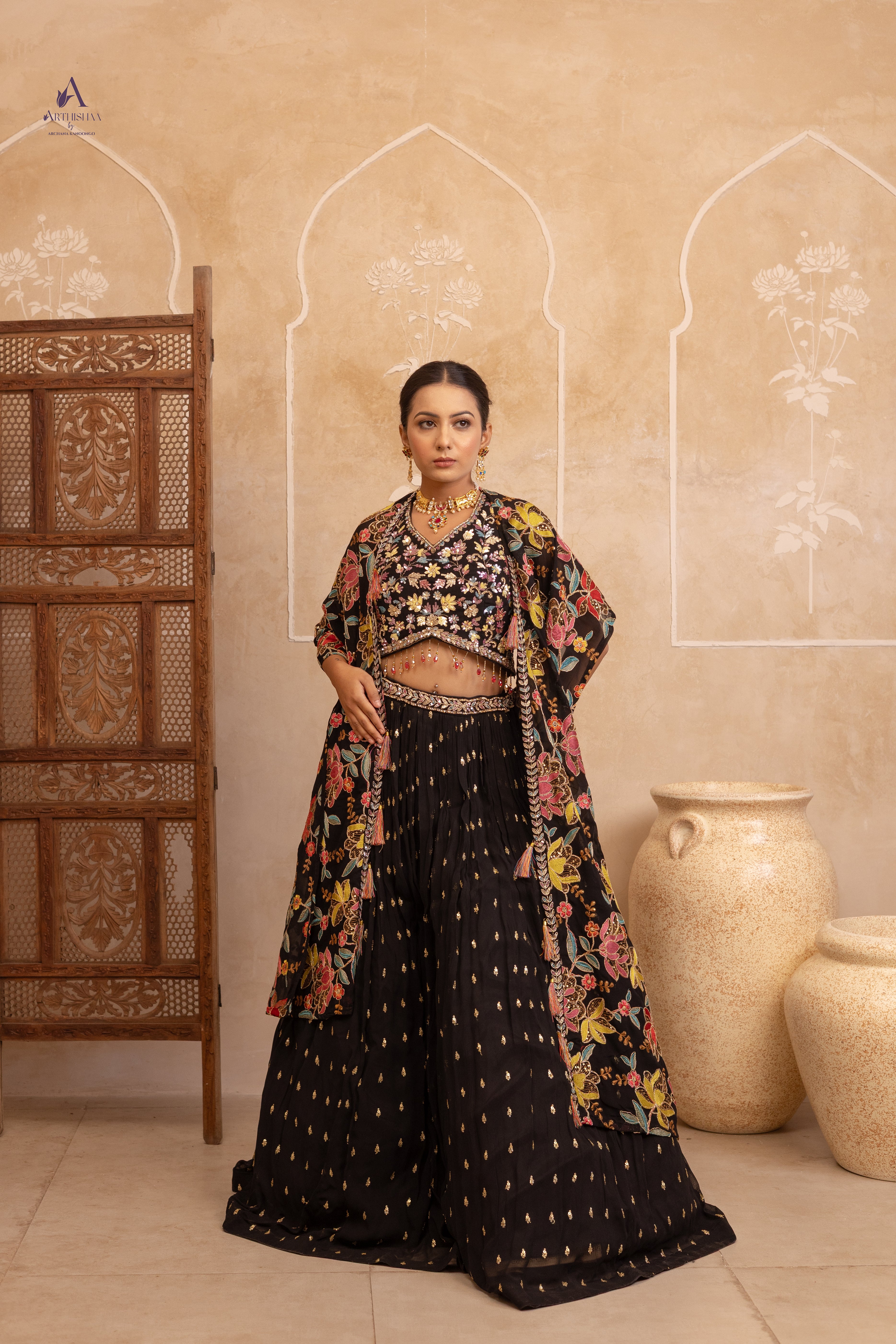 Aarika Noir Lehenga Set
