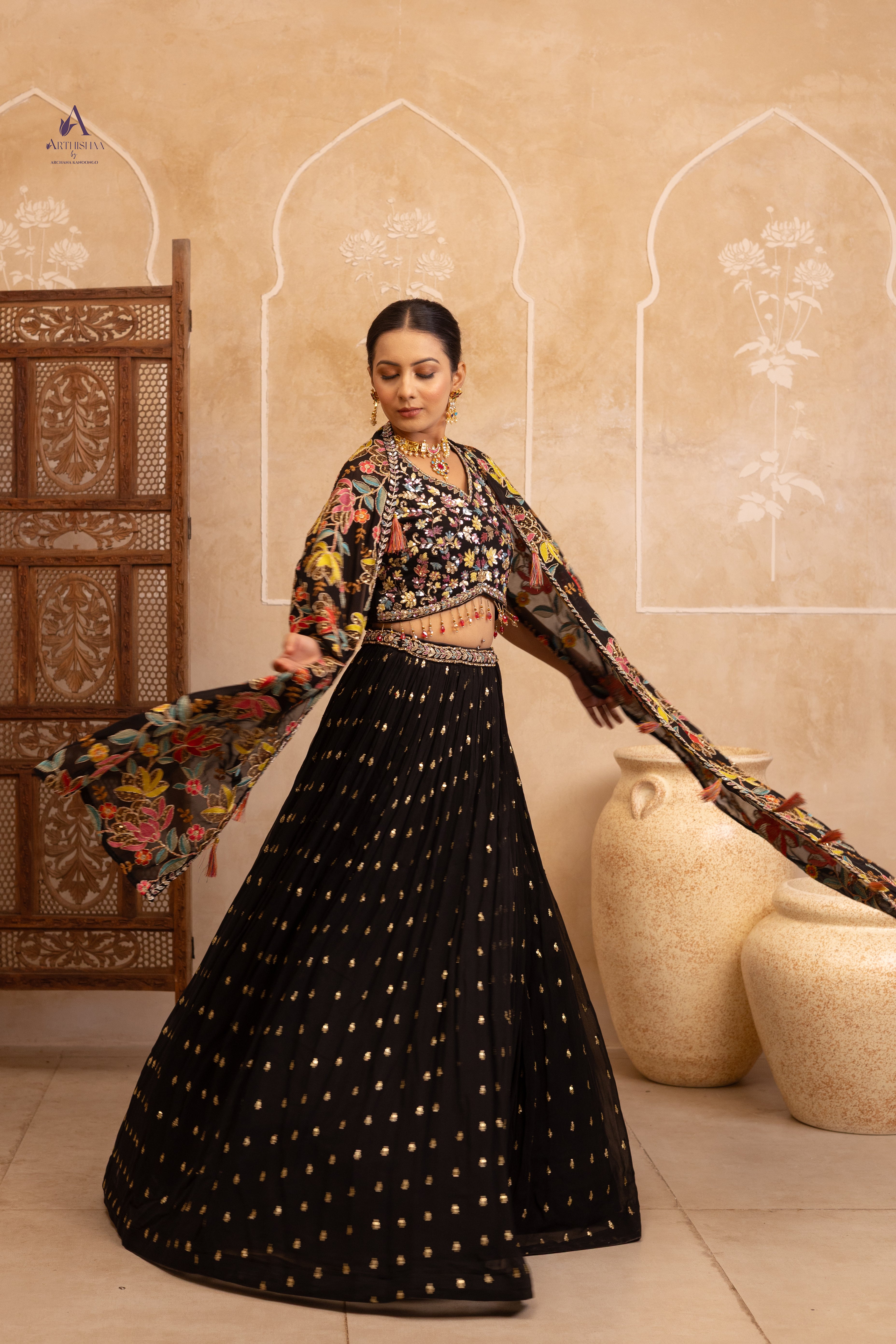 Aarika Noir Lehenga Set