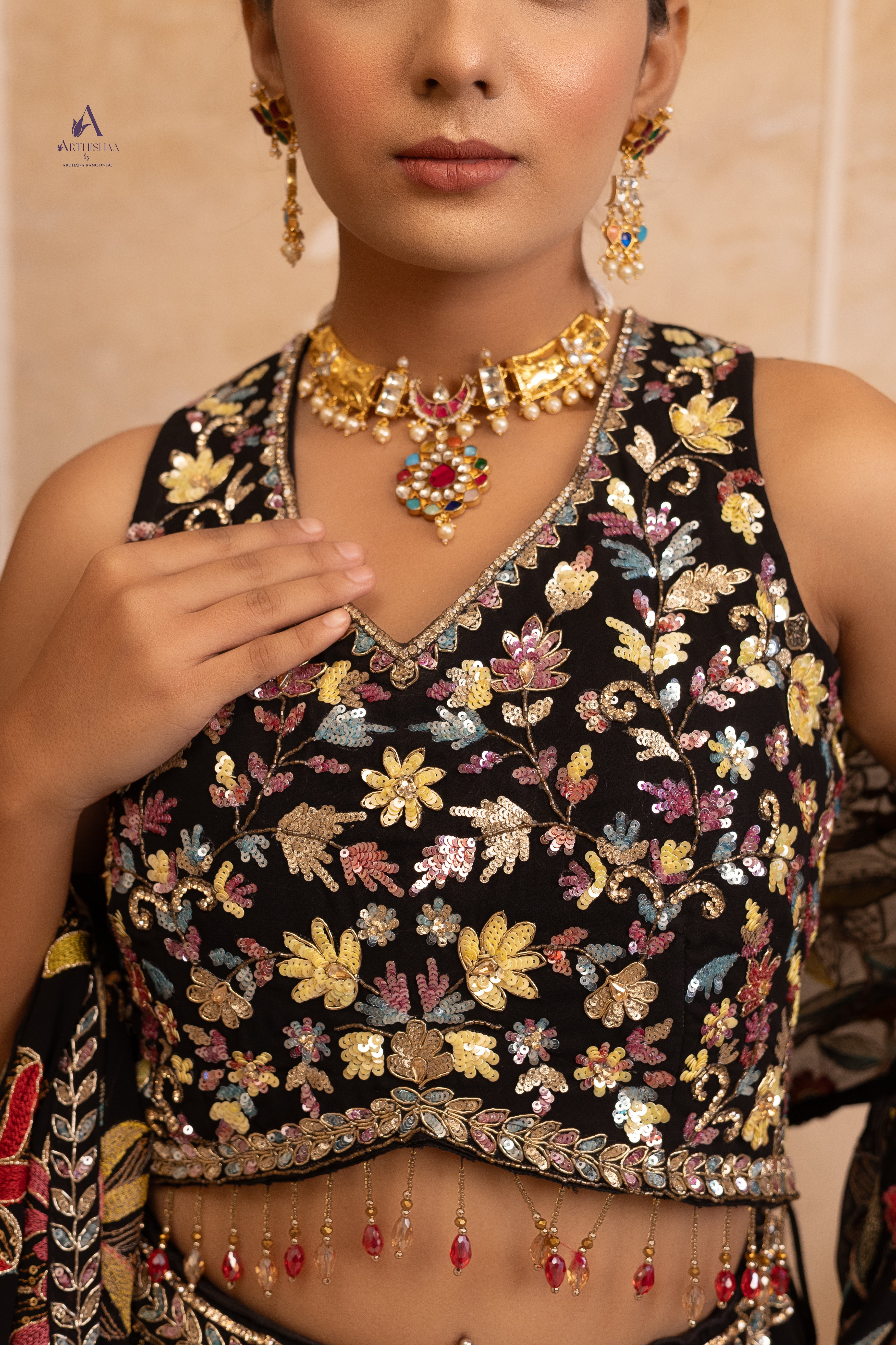 Aarika Noir Lehenga Set